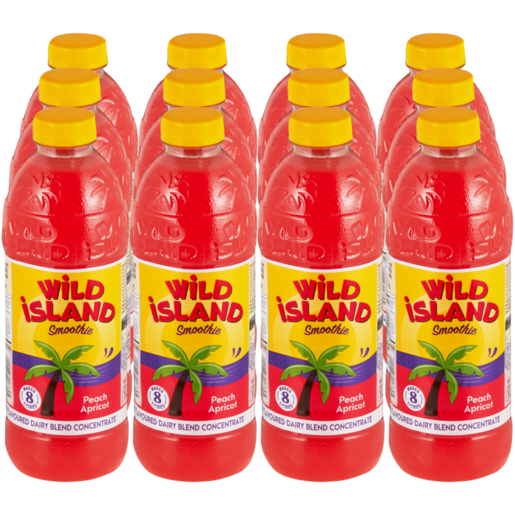 Wild Island Peach Apricot Flavoured Dairy Blend Concentrate 12 x 1L 