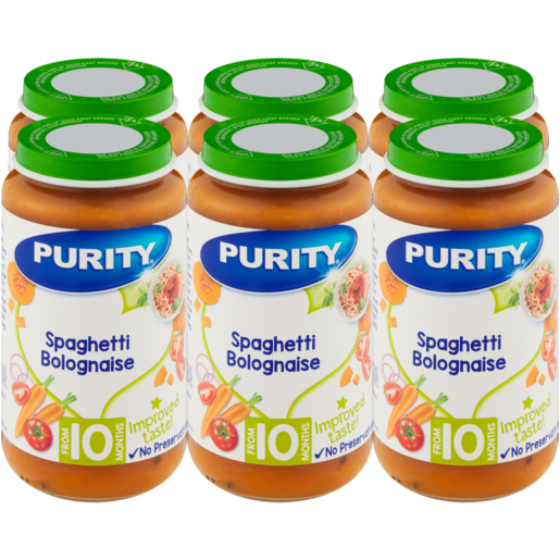 PURITY From 10 Months Spaghetti Bolognaise Baby Food 6 x 250ml