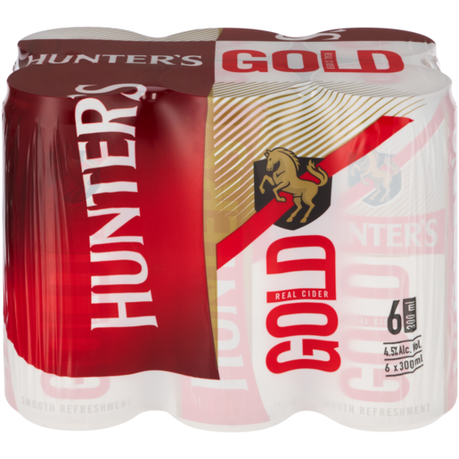 Hunter's Gold Cider Can 6 x 300ml