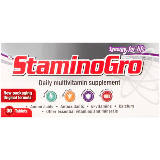 StaminoGro Daily Multivitamin Supplement Tablets 30 Pack