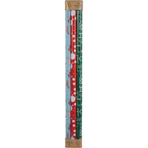 Traditions Christmas Wrap 1m x 70cm 3 Pack
