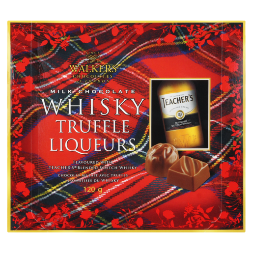 Walkers Whisky Truffle Liqueurs Flavoured with Teacher's Blended Scotch Whisky 120g