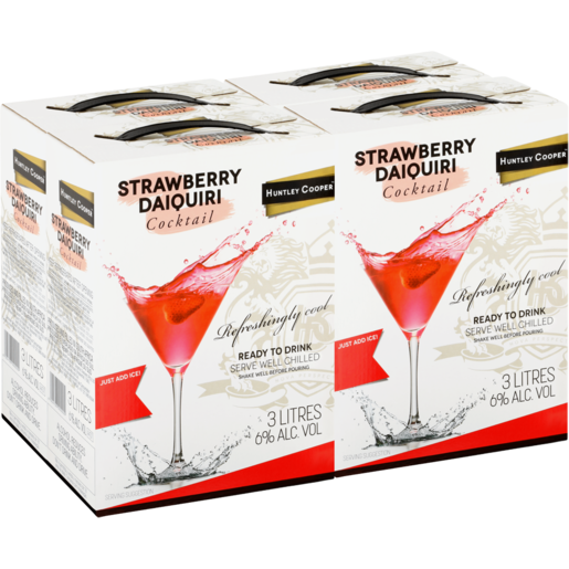 Huntley Cooper Strawberry Daiquiri Cocktail Boxes 4 x 3L