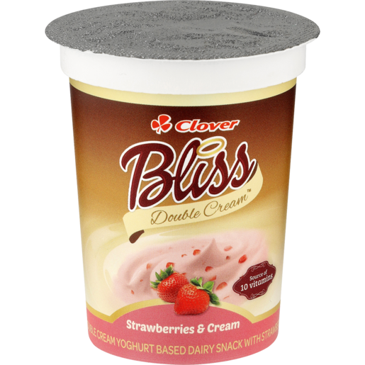 Clover Bliss Strawberries & Cream Double Cream Yoghurt 175g