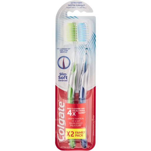 Colgate Slim Soft Advanced Toothbrush 2 Pack
