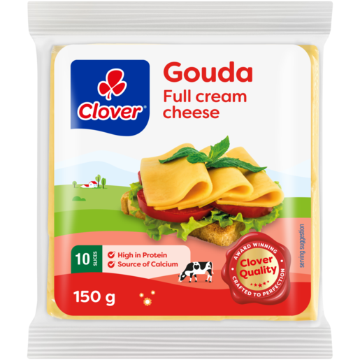 Clover Elite Sliced Full Cream Gouda Cheese 10 Pack
