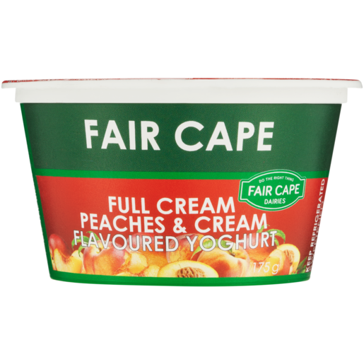 Fair Cape Dairies Peaches & Cream Flavoured Full Cream Yoghurt 175g 
