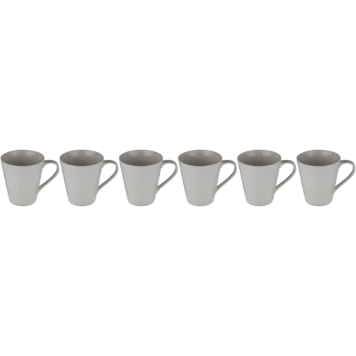 White Coupe Coffee Mug Set 6 Pack