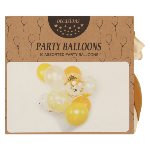 Occasions Yellow, Gold & White Party Balloon Set 10 Piece (Assorted Item - Supplied At Random)