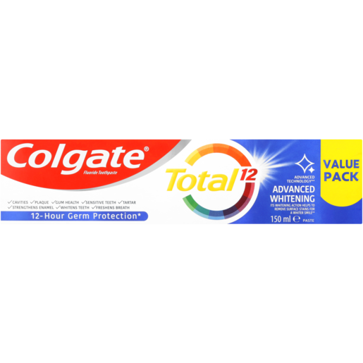 Colgate Total 12 Advanced Whitening Toothpaste Value Pack 150ml