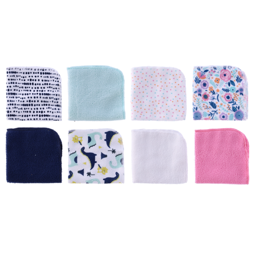 Jolly Tots Microfibre Facecloth 23x23cm 8 Pack 0 Months+ (Assorted Item - Supplied At Random)