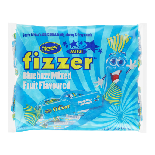 Fizzer Blue Buzz Mini Mixed Fruit Flavoured Sweets 100 Pack