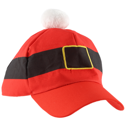 Red Christmas Cap With Belt And Tassle