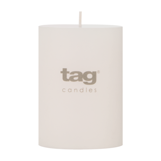 Tag White Chapel Pillar Candle 7 x 10cm
