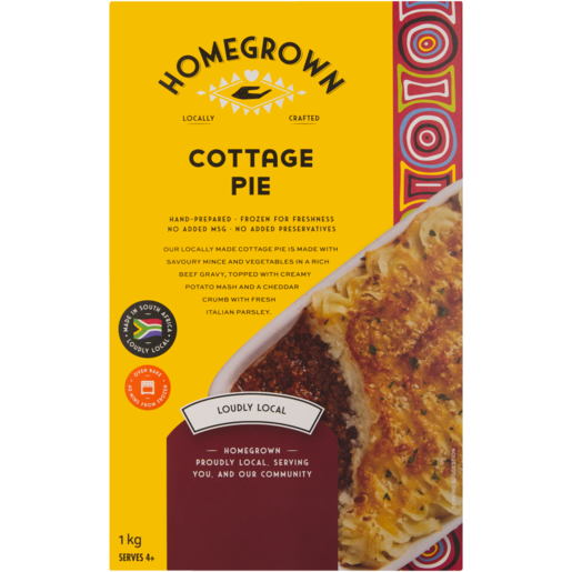 Homegrown Frozen Cottage Pie Ready Meal 1kg
