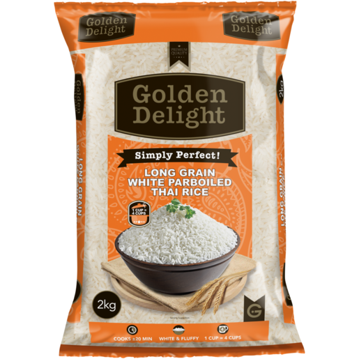 Golden Delight Long Grain White Parboiled Thai Rice 2kg 