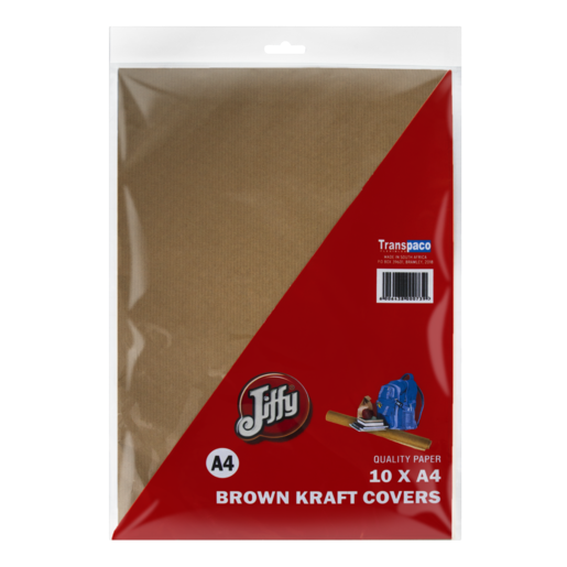 Jiffy A4 Brown Kraft Paper Book Covers 10 Pack