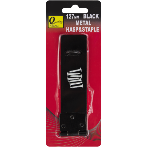 Quality Black Metal Hasp & Staple 127mm