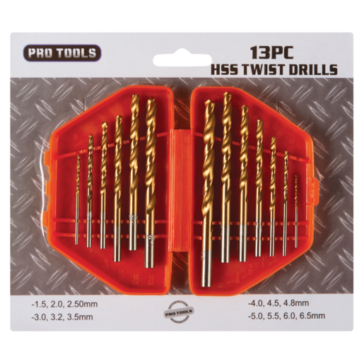 Pro Tools HSS Twist Drill Bit Set 13 Piece