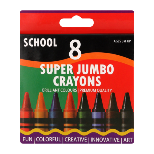 Super Jumbo Wax Crayons 8 Pack