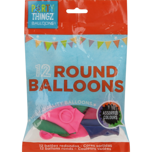 Party Thingz Round Balloons 12 Pack