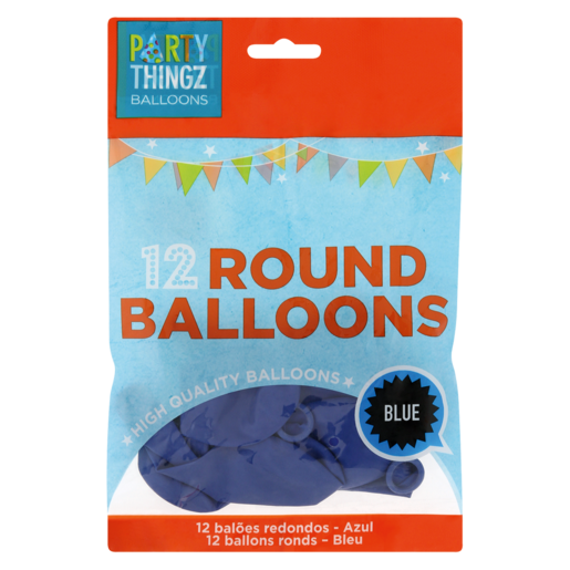 Party Thingz Blue Round Balloons 12 Pack