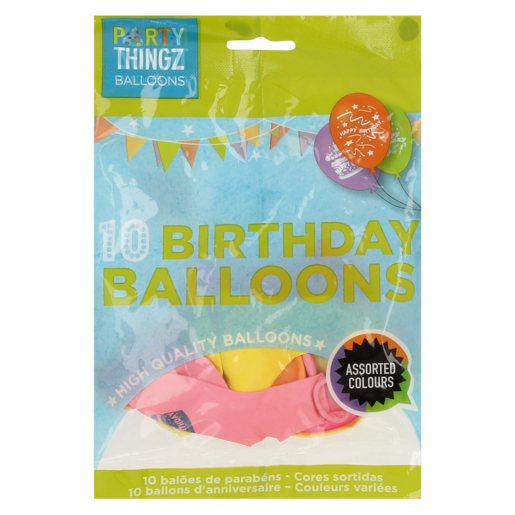 Party Thingz High Quality Round Printed Balloons 10 Pack