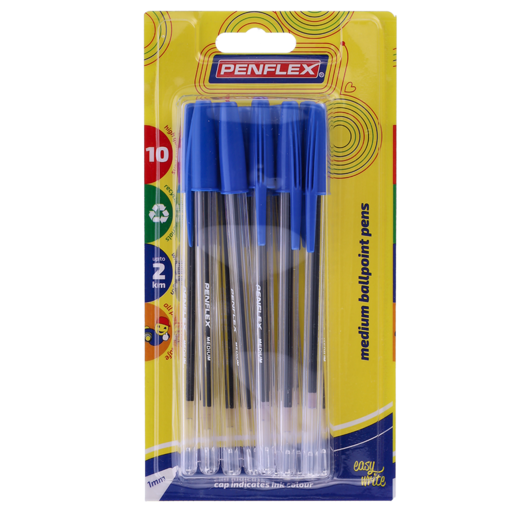 Penflex Blue Ballpoint Pen 10 Pack