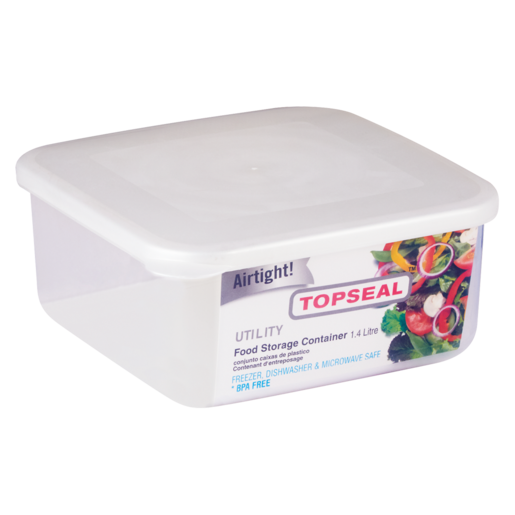 Topseal Grey Utility Square Container 1.4L