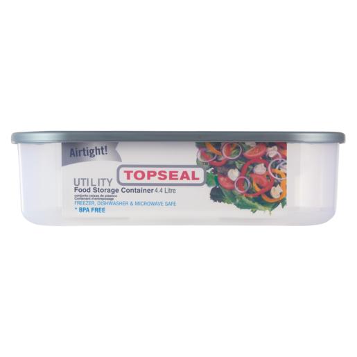 Topseal Grey Utility Rectangle Container 4.4L