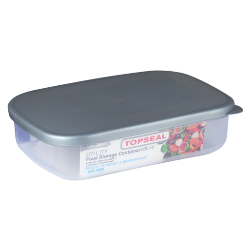 Topseal Grey Utility Rectangle Container 0.8L