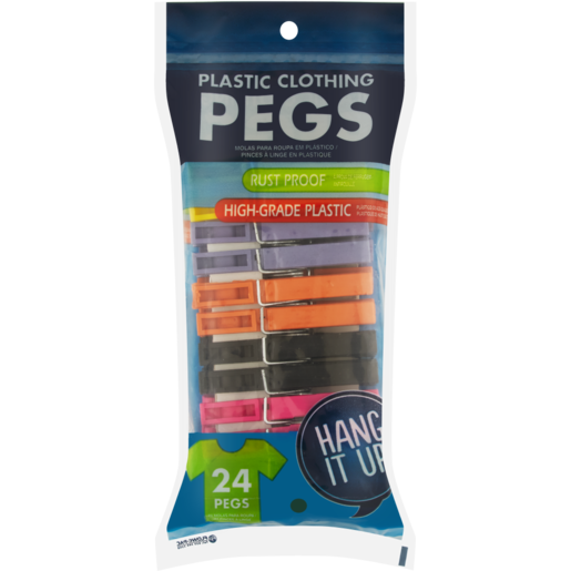 Basic Plastic Clothes Pegs 24 Pack