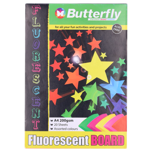 Butterfly Fluorescent Pad Board 20 Pages