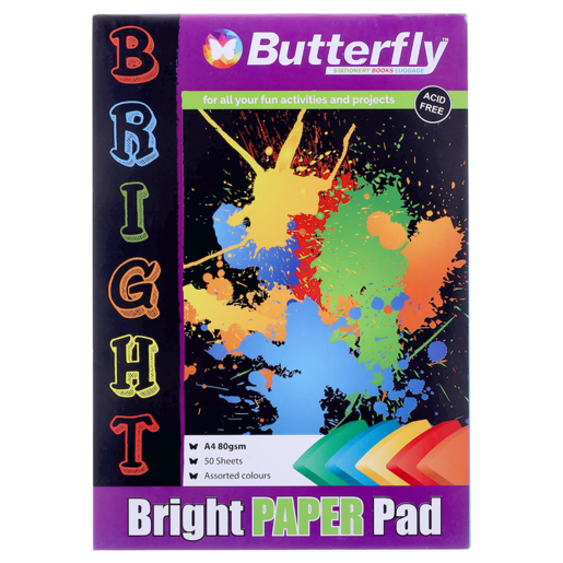 Butterfly Empire A4 Bright Paper Pad 50 Sheet