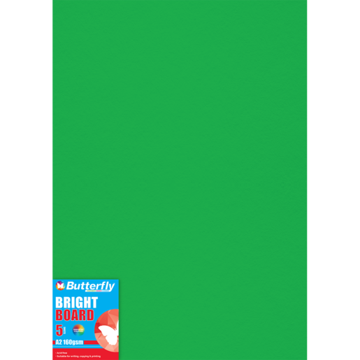 Butterfly A2 Bright Green Board 5 Pack