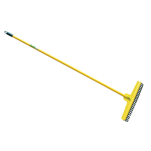 Lasher Yellow & Green 26 Tooth Rubber Rake With Wooden Handle