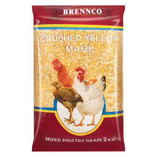 Brennco Crushed Yellow Maize Mixed Poultry Grain Food 2kg