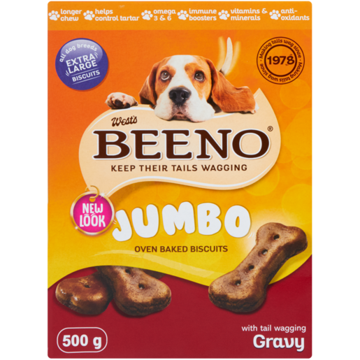 BEENO Gravy Flavoured Oven Baked Jumbo Dog Biscuits 500g