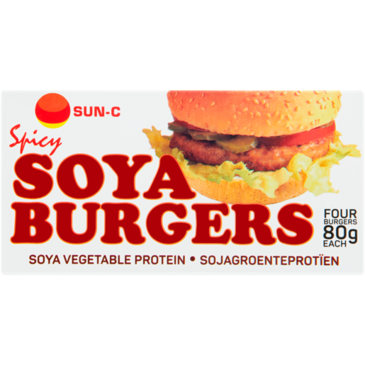 Sun-C Frozen Spicy Soya Burgers 4 x 80g