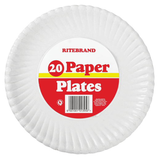 Ritebrand Paper Plates 20 Pack