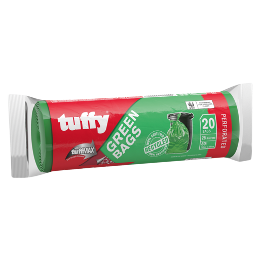 Tuffy 20 Pack Green Bags On A Roll 750mm x 900mm