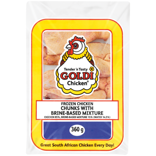 Goldi Chicken Frozen Chicken Chunks With Brine-Based Mixture 360g