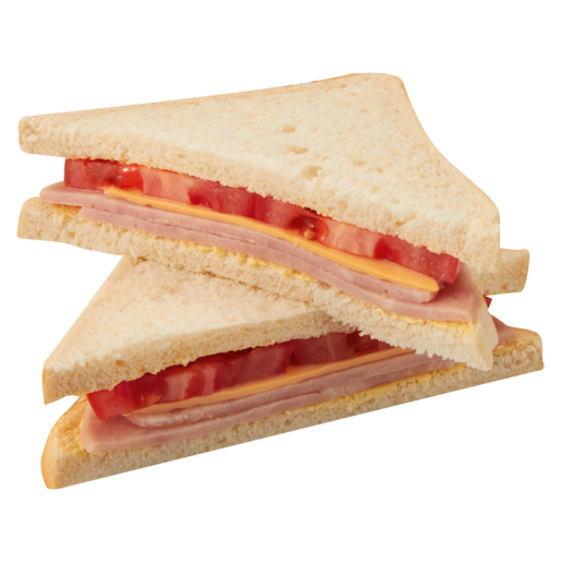 Ham, Cheese & Tomato On White Sandwich