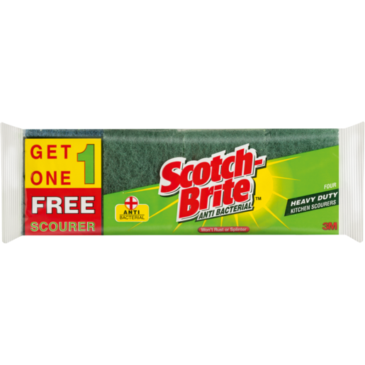 Scotch-Brite Heavy Duty Anti Bacterial Scourers 4 Pack