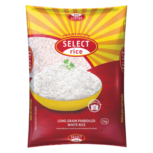 Select Rice Long Grain Parboiled White Rice 2kg