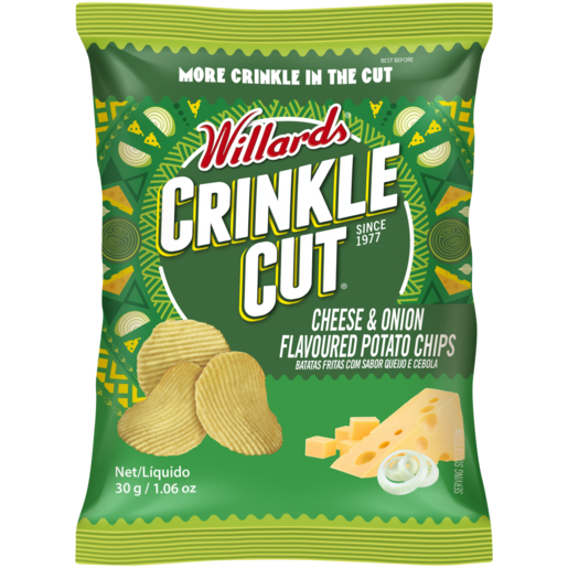 Willards Crinkle Cut Cheese & Onion Flavoured Potato Chips 30g
