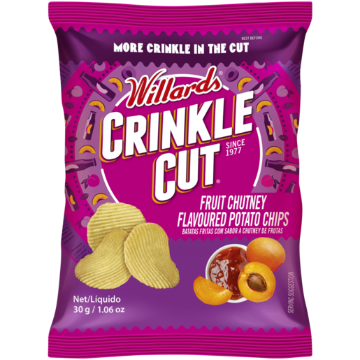 Willards Crinkle Cut Fruit Chutney Flavoured Potato Chips 30g