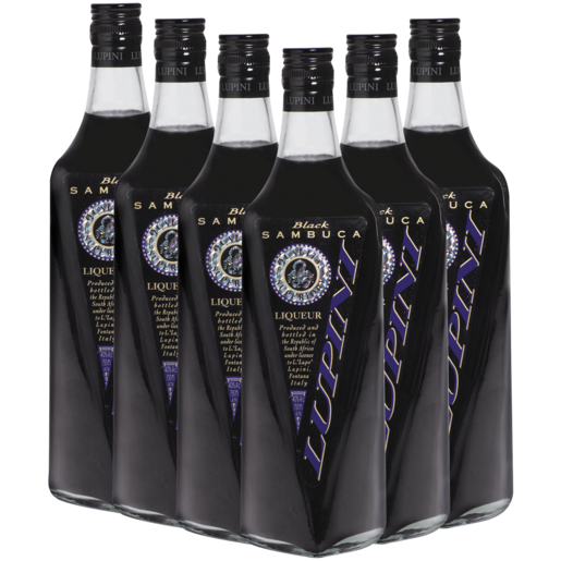 Lupini Black Sambuca Bottles 6 x 750ml