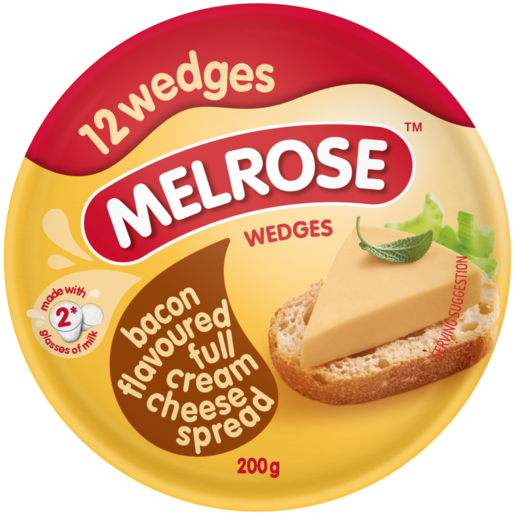 Melrose Bacon Flavoured Cheese Wedges 200g