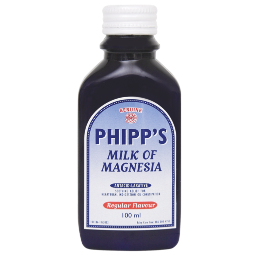 Phipp's Milk Of Magnesia Regular Flavoured Antacid-Laxative 100ml
